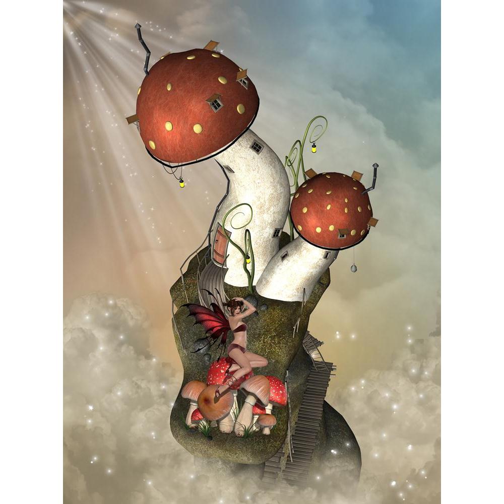 Fantasy Landscape In The Sky With Mushroom Canvas Painting Synthetic Frame-Paintings MDF Framing-AFF_FR-IC 5004888 IC 5004888, Art and Paintings, Baby, Children, Digital, Digital Art, Fantasy, Graphic, Illustrations, Kids, Landscapes, Nature, Scenic, Stars, landscape, in, the, sky, with, mushroom, canvas, painting, synthetic, frame, amazing, art, backdrops, background, beautiful, cloud, dream, dreams, dreamy, enchanting, fae, fairy, fairytale, house, illustration, lighting, magic, manipulation, misty, princ