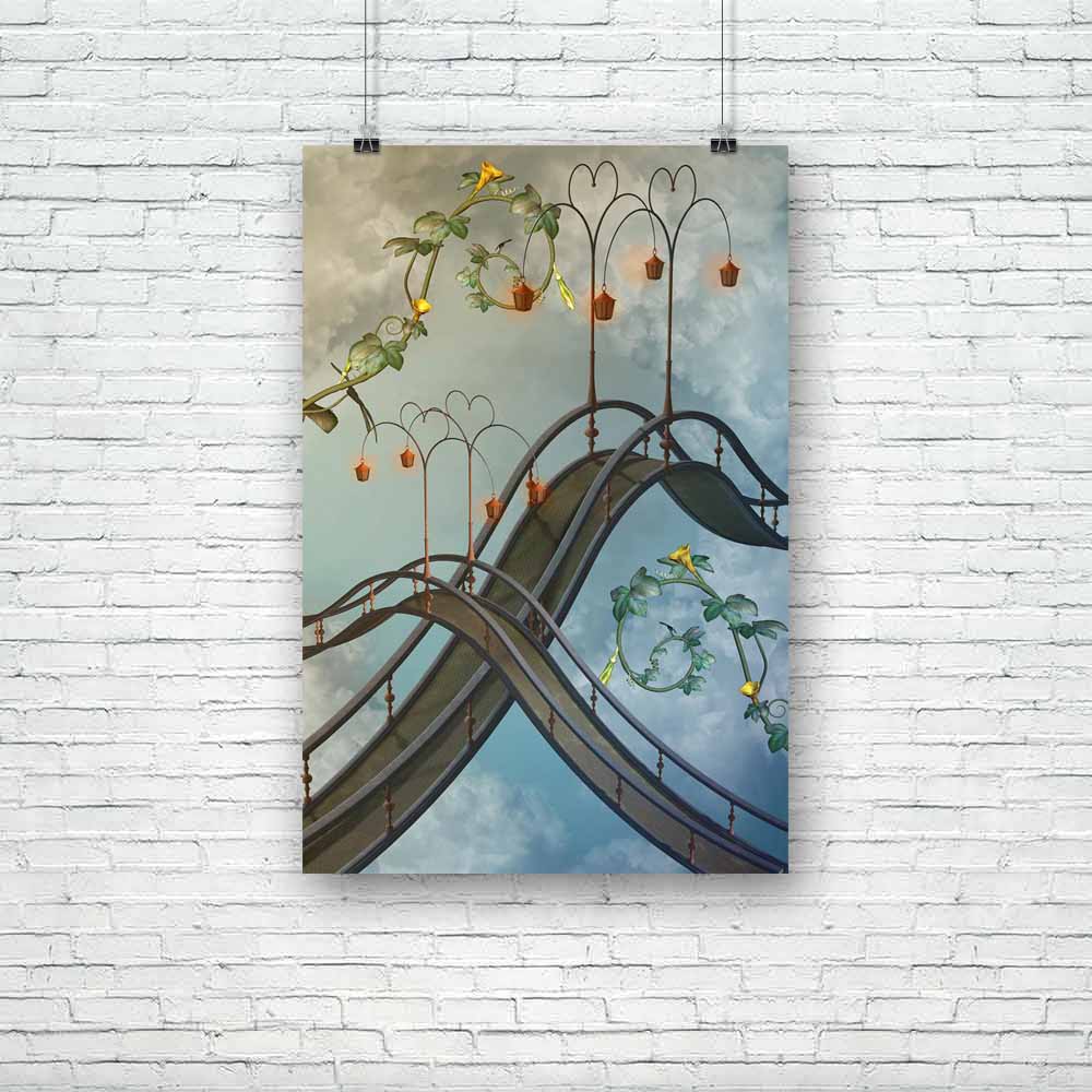 Sky With Bridge Unframed Paper Poster-Paper Posters Unframed-POS_UN-IC 5004889 IC 5004889, Art and Paintings, Baby, Botanical, Children, Digital, Digital Art, Fantasy, Floral, Flowers, Graphic, Illustrations, Kids, Landscapes, Nature, Scenic, Stars, sky, with, bridge, unframed, paper, poster, amazing, art, backdrops, background, beautiful, cloud, dream, dreams, dreamy, enchanting, fae, fairy, fairytale, illustration, lamp, landscape, lighting, magic, manipulation, misty, princess, scenario, scene, tales, ar