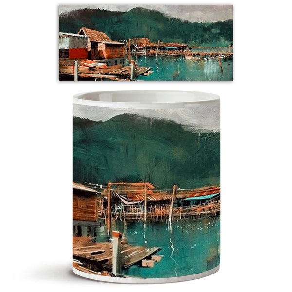 Old Fishing Village Ceramic Coffee Tea Mug Inside White-Coffee Mugs-MUG-IC 5004891 IC 5004891, Abstract Expressionism, Abstracts, Adult, Ancient, Art and Paintings, Automobiles, Black and White, Business, Digital, Digital Art, Fashion, Graphic, Historical, Illustrations, Medieval, Paintings, People, Semi Abstract, Signs, Signs and Symbols, Transportation, Travel, Vehicles, Vintage, Watercolour, White, old, fishing, village, ceramic, coffee, tea, mug, inside, abstract, acrylic, art, artistic, back, backgroun