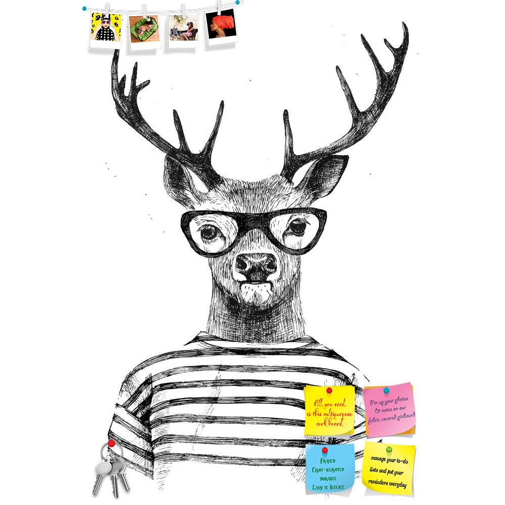 ArtzFolio Dressed Up Deer In Hipster Style Printed Bulletin Board Notice Pin Board Soft Board | Frameless-Bulletin Boards Frameless-AZSAO42020419BLB_FL_L-Image Code 5004912 Vishnu Image Folio Pvt Ltd, IC 5004912, ArtzFolio, Bulletin Boards Frameless, Animals, Conceptual, Kids, Digital Art, dressed, up, deer, in, hipster, style, printed, bulletin, board, notice, pin, soft, frameless, hand, drawn, pin up board, push pin board, extra large cork board, big pin board, notice board, small bulletin board, cork boa