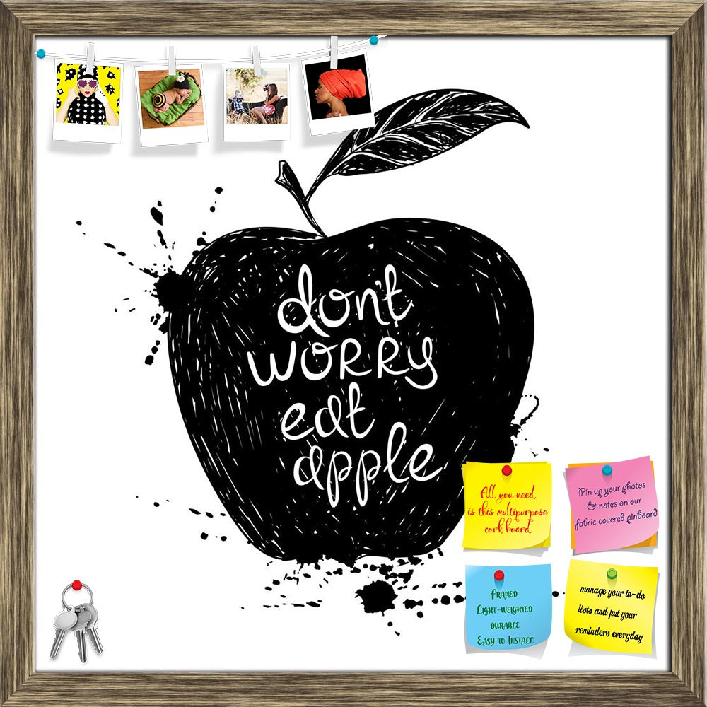 ArtzFolio Black Apple Printed Bulletin Board Notice Pin Board Soft Board | Framed-Bulletin Boards Framed-AZSAO42081423BLB_FR_L-Image Code 5004919 Vishnu Image Folio Pvt Ltd, IC 5004919, ArtzFolio, Bulletin Boards Framed, Food & Beverage, Quotes, Digital Art, black, apple, printed, bulletin, board, notice, pin, soft, framed, hand, drawn, illustration, isolated, silhouette, white, background, typography, poster, creative, slogan, pin up board, push pin board, extra large cork board, big pin board, notice boar