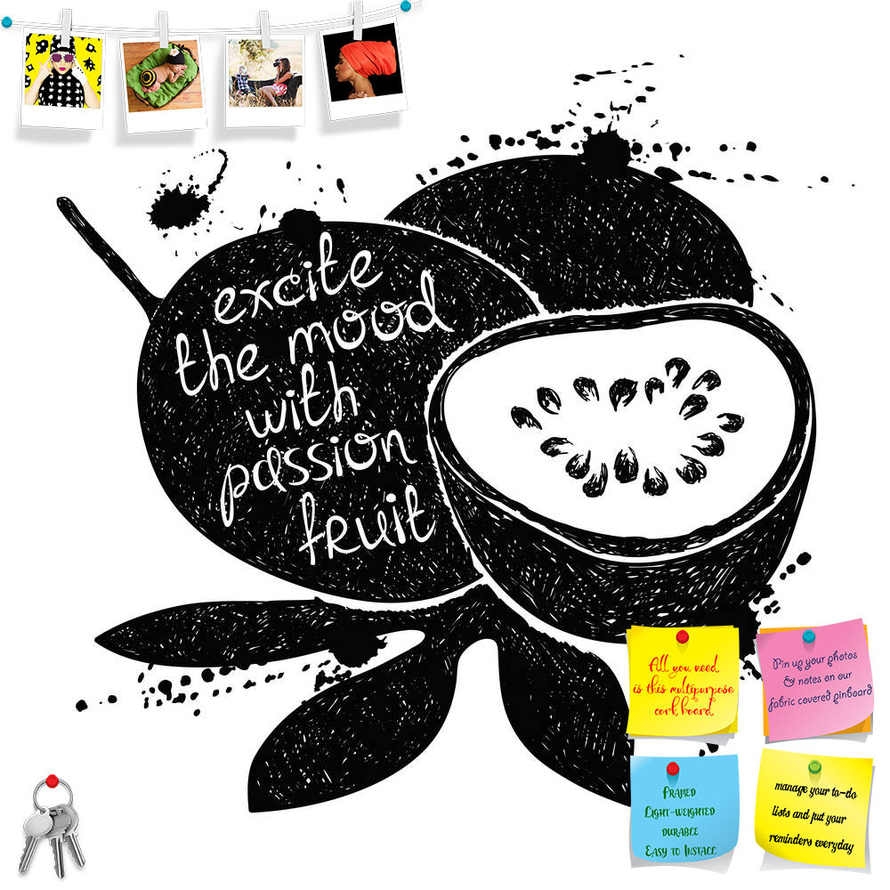 ArtzFolio Black Passion Fruit Printed Bulletin Board Notice Pin Board Soft Board | Frameless-Bulletin Boards Frameless-AZSAO42081427BLB_FL_L-Image Code 5004921 Vishnu Image Folio Pvt Ltd, IC 5004921, ArtzFolio, Bulletin Boards Frameless, Food & Beverage, Quotes, Digital Art, black, passion, fruit, printed, bulletin, board, notice, pin, soft, frameless, hand, drawn, illustration, isolated, silhouette, white, background, typography, poster, creative, slogan, pin up board, push pin board, extra large cork boar