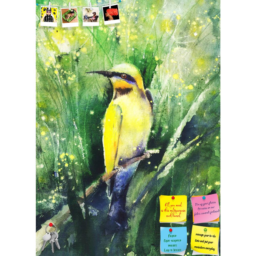 ArtzFolio Tropical Bird Sitting On A Branch Printed Bulletin Board Notice Pin Board Soft Board | Frameless-Bulletin Boards Frameless-AZSAO42151656BLB_FL_L-Image Code 5004931 Vishnu Image Folio Pvt Ltd, IC 5004931, ArtzFolio, Bulletin Boards Frameless, Birds, Floral, Fine Art Reprint, tropical, bird, sitting, on, a, branch, printed, bulletin, board, notice, pin, soft, frameless, painting, art, color, paint, image, painted, bright, drawing, jungle, summer, yellow, illustration, vertical, colorful, animal, art