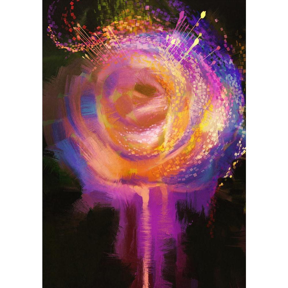 Abstract Artwork Of Colorful Rose Canvas Painting Synthetic Frame - Paintings MDF Framing - ArtzFolio.com