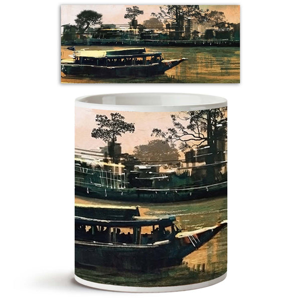 Ferry Carries Passengers On River Ceramic Coffee Tea Mug Inside White-Coffee Mugs-MUG-IC 5004967 IC 5004967, Abstract Expressionism, Abstracts, Art and Paintings, Asian, Automobiles, Boats, Brush Stroke, Culture, Ethnic, Holidays, Illustrations, Nautical, Paintings, People, Semi Abstract, Signs, Signs and Symbols, Sunsets, Traditional, Transportation, Travel, Tribal, Vehicles, Watercolour, World Culture, ferry, carries, passengers, on, river, ceramic, coffee, tea, mug, inside, white, abstract, acrylic, art,