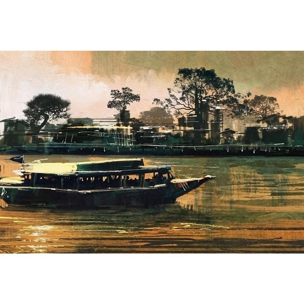 Ferry Carries Passengers On River Unframed Paper Poster-Paper Posters Unframed-POS_UN-IC 5004967 IC 5004967, Abstract Expressionism, Abstracts, Art and Paintings, Asian, Automobiles, Boats, Brush Stroke, Culture, Ethnic, Holidays, Illustrations, Nautical, Paintings, People, Semi Abstract, Signs, Signs and Symbols, Sunsets, Traditional, Transportation, Travel, Tribal, Vehicles, Watercolour, World Culture, ferry, carries, passengers, on, river, unframed, paper, wall, poster, abstract, acrylic, art, artistic, 