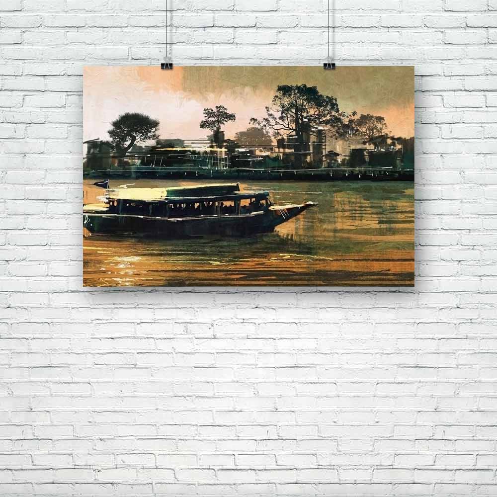 Ferry Carries Passengers On River Unframed Paper Poster-Paper Posters Unframed-POS_UN-IC 5004967 IC 5004967, Abstract Expressionism, Abstracts, Art and Paintings, Asian, Automobiles, Boats, Brush Stroke, Culture, Ethnic, Holidays, Illustrations, Nautical, Paintings, People, Semi Abstract, Signs, Signs and Symbols, Sunsets, Traditional, Transportation, Travel, Tribal, Vehicles, Watercolour, World Culture, ferry, carries, passengers, on, river, unframed, paper, poster, abstract, acrylic, art, artistic, asia, 