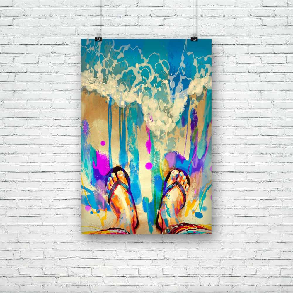 Colorful Feet On Sandy Beach Unframed Paper Poster-Paper Posters Unframed-POS_UN-IC 5004975 IC 5004975, Abstract Expressionism, Abstracts, Art and Paintings, Automobiles, Holidays, Illustrations, Paintings, Seasons, Semi Abstract, Signs, Signs and Symbols, Splatter, Transportation, Travel, Tropical, Vehicles, Watercolour, colorful, feet, on, sandy, beach, unframed, paper, poster, abstract, acrylic, alone, art, artistic, background, beautiful, beauty, blue, canvas, color, concept, cover, design, dripping, fo