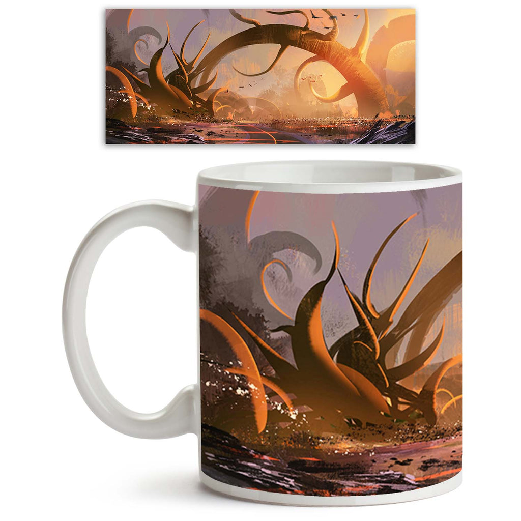 Fantasy Landscape Ceramic Coffee Tea Mug Inside White-Coffee Mugs-MUG-IC 5004977 IC 5004977, Abstract Expressionism, Abstracts, Art and Paintings, Birds, Fantasy, Illustrations, Landscapes, Nature, Paintings, Scenic, Science Fiction, Seasons, Semi Abstract, Signs, Signs and Symbols, Sunsets, Watercolour, Wooden, landscape, ceramic, coffee, tea, mug, inside, white, abstract, acrylic, art, artistic, background, beautiful, bird, color, concept, cover, design, dreamy, fiction, fog, forest, giant, illustration, 