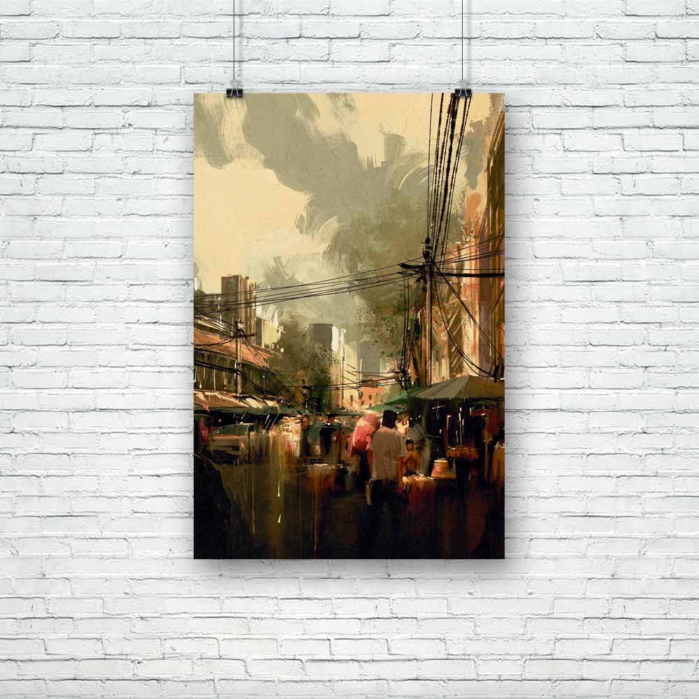 Market Street Unframed Paper Poster-Paper Posters Unframed-POS_UN-IC 5004980 IC 5004980, Abstract Expressionism, Abstracts, Architecture, Art and Paintings, Asian, Automobiles, Brush Stroke, Business, Cities, City Views, Culture, Digital, Digital Art, Ethnic, Graphic, Illustrations, Landscapes, Paintings, People, Perspective, Scenic, Semi Abstract, Signs, Signs and Symbols, Sketches, Sunsets, Traditional, Transportation, Travel, Tribal, Urban, Vehicles, Watercolour, World Culture, market, street, unframed, 
