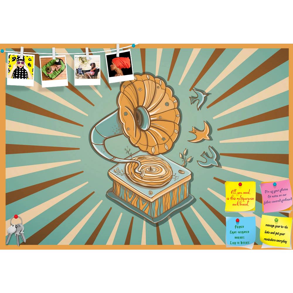 ArtzFolio Retro Gramophone Birds & Plants Printed Bulletin Board Notice Pin Board Soft Board | Frameless-Bulletin Boards Frameless-AZSAO42317274BLB_FL_L-Image Code 5004984 Vishnu Image Folio Pvt Ltd, IC 5004984, ArtzFolio, Bulletin Boards Frameless, Music & Dance, Digital Art, retro, gramophone, birds, plants, printed, bulletin, board, notice, pin, soft, frameless, illustration, vector, vintage, art, music, background, bird, plant, wood, old, design, yellow, blue, brown, card, sound, vinyl, phonograph, post