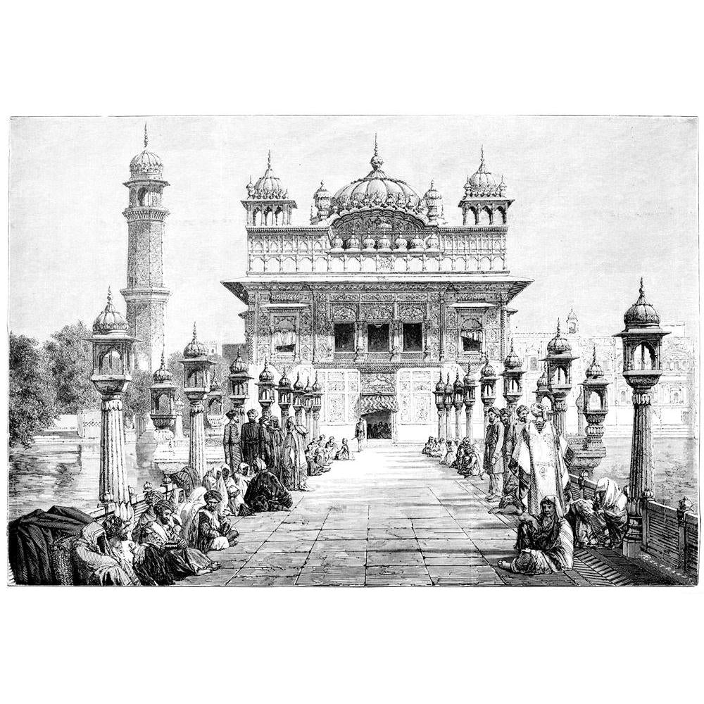 Pitaara Box Victorian Art Of The Golden Temple Amristar India Canvas Painting Synthetic Frame-Paintings MDF Framing-PBART42498565AFF_FR_L-Image Code 5004990 Vishnu Image Folio Pvt Ltd, IC 5004990, Pitaara Box, Paintings MDF Framing, Places, Vintage, Fine Art Reprint, victorian, art, of, the, golden, temple, amristar, india, canvas, painting, synthetic, frame, antique, architecture, drawing, engraving, eagle, illustration, landmark, landscape, monument, people, digitally, restored, image, mid-19th, century, 