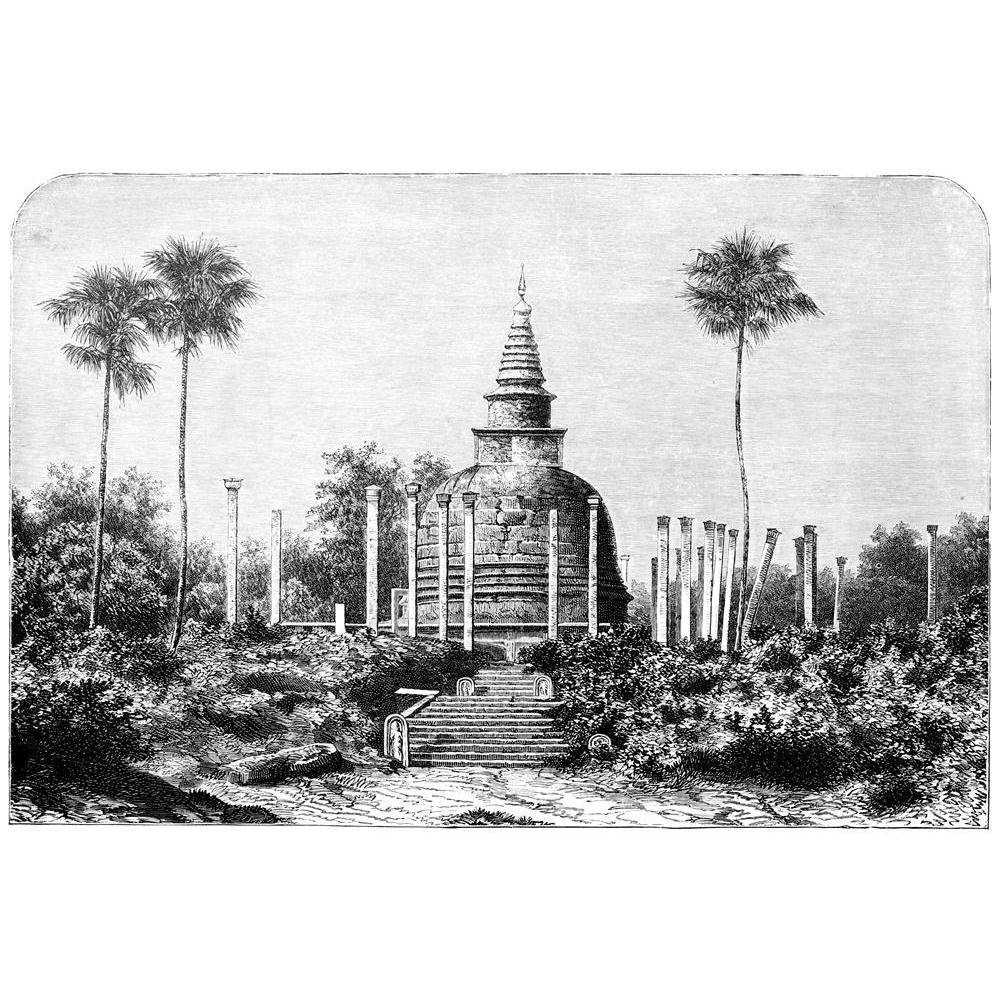 Victorian Engraving Of Thuparamaya Sri Lanka Canvas Painting Synthetic  Frame – ArtzFolio.com, image size:1000x1000