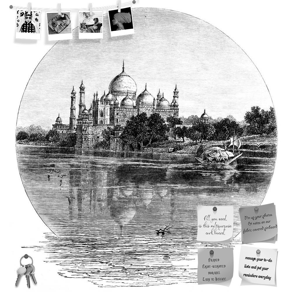 ArtzFolio Victorian Engraving Of Taj Mahal India Printed Bulletin Board Notice Pin Board Soft Board | Frameless-Bulletin Boards Frameless-AZSAO42499310BLB_FL_L-Image Code 5004997 Vishnu Image Folio Pvt Ltd, IC 5004997, ArtzFolio, Bulletin Boards Frameless, Places, Vintage, Fine Art Reprint, victorian, engraving, of, taj, mahal, india, printed, bulletin, board, notice, pin, soft, frameless, antique, architecture, drawing, illustration, landmark, landscape, monument, river, view, digitally, restored, image, m