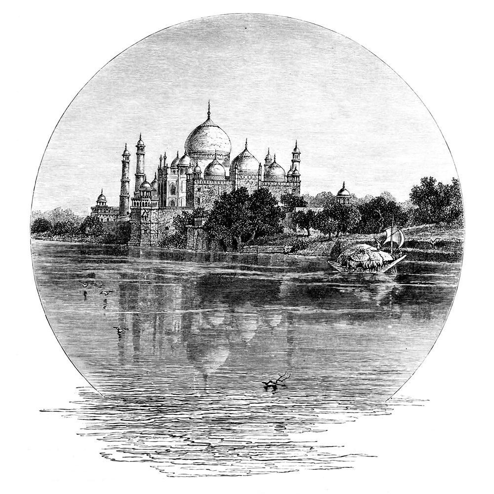 Victorian Engraving Of Taj Mahal India Canvas Painting Synthetic Frame-Paintings MDF Framing-AFF_FR-IC 5004997 IC 5004997, Ancient, Architecture, Drawing, Historical, Illustrations, Indian, Landmarks, Landscapes, Medieval, Places, Scenic, Victorian, Vintage, engraving, of, taj, mahal, india, canvas, painting, synthetic, frame, antique, illustration, landmark, landscape, monument, river, artzfolio, wall decor for living room, wall frames for living room, frames for living room, wall art, canvas painting, wal