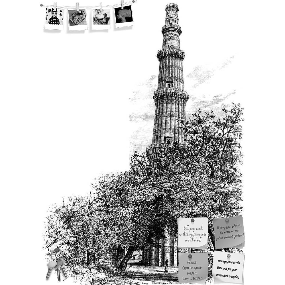 ArtzFolio Victorian Engraving Of The Qutb Minar Delhi India Printed Bulletin Board Notice Pin Board Soft Board | Frameless-Bulletin Boards Frameless-AZSAO42499314BLB_FL_L-Image Code 5005000 Vishnu Image Folio Pvt Ltd, IC 5005000, ArtzFolio, Bulletin Boards Frameless, Places, Vintage, Fine Art Reprint, victorian, engraving, of, the, qutb, minar, delhi, india, printed, bulletin, board, notice, pin, soft, frameless, antique, architecture, drawing, illustration, landmark, landscape, minaret, monument, tower, di