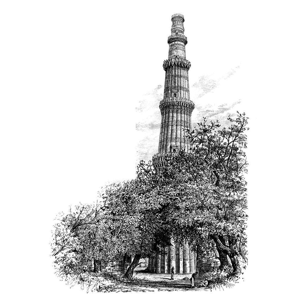 Victorian Engraving Of The Qutb Minar Delhi India Canvas Painting Synthetic Frame-Paintings MDF Framing-AFF_FR-IC 5005000 IC 5005000, Ancient, Architecture, Drawing, Historical, Illustrations, Indian, Landmarks, Landscapes, Medieval, Places, Scenic, Victorian, Vintage, engraving, of, the, qutb, minar, delhi, india, canvas, painting, synthetic, frame, antique, illustration, landmark, landscape, minaret, monument, tower, artzfolio, wall decor for living room, wall frames for living room, frames for living roo