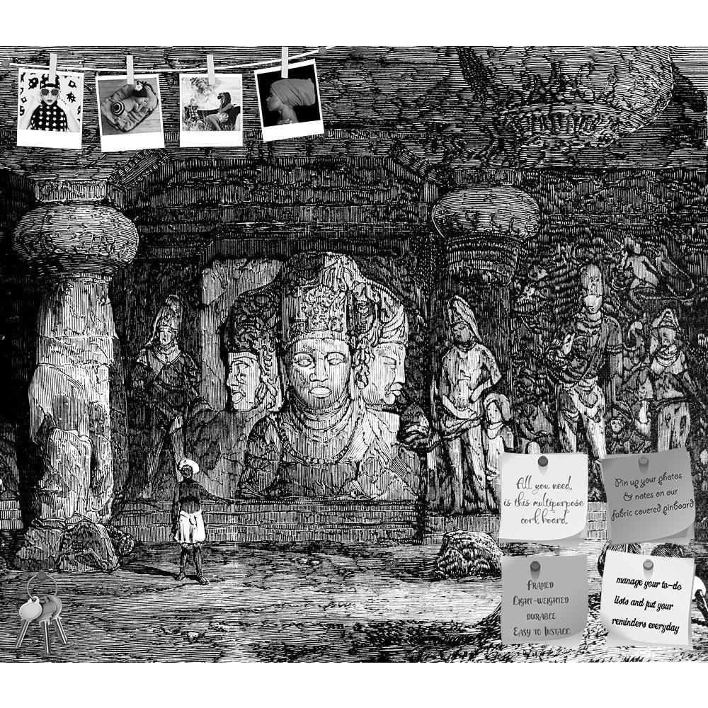 ArtzFolio Victorian Art Of Elephanta Caves Mumbai India Printed Bulletin Board Notice Pin Board Soft Board | Frameless-Bulletin Boards Frameless-AZSAO42499319BLB_FL_L-Image Code 5005002 Vishnu Image Folio Pvt Ltd, IC 5005002, ArtzFolio, Bulletin Boards Frameless, Places, Vintage, Fine Art Reprint, victorian, art, of, elephanta, caves, mumbai, india, printed, bulletin, board, notice, pin, soft, frameless, antique, architecture, drawing, engraving, illustration, landmark, landscape, monument, sculpture, digit