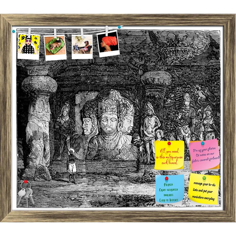 ArtzFolio Victorian Art Of Elephanta Caves Mumbai India Printed Bulletin Board Notice Pin Board Soft Board | Framed-Bulletin Boards Framed-AZSAO42499319BLB_FR_L-Image Code 5005002 Vishnu Image Folio Pvt Ltd, IC 5005002, ArtzFolio, Bulletin Boards Framed, Places, Vintage, Fine Art Reprint, victorian, art, of, elephanta, caves, mumbai, india, printed, bulletin, board, notice, pin, soft, framed, antique, architecture, drawing, engraving, illustration, landmark, landscape, monument, sculpture, digitally, restor