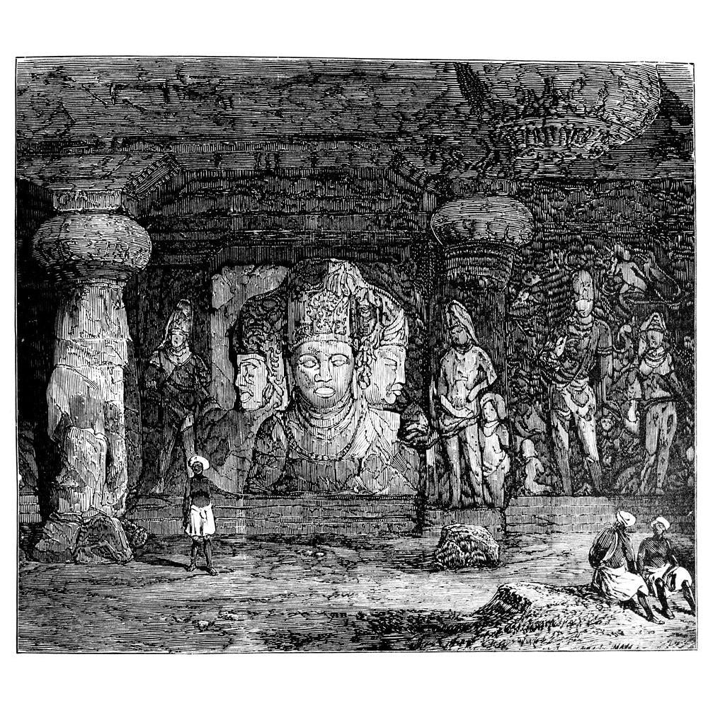 Victorian Art Of Elephanta Caves Mumbai India Canvas Painting Synthetic Frame-Paintings MDF Framing-AFF_FR-IC 5005002 IC 5005002, Ancient, Architecture, Drawing, Historical, Illustrations, Indian, Landmarks, Landscapes, Medieval, Places, Scenic, Victorian, Vintage, art, of, elephanta, caves, mumbai, india, canvas, painting, synthetic, frame, antique, engraving, illustration, landmark, landscape, monument, sculpture, artzfolio, wall decor for living room, wall frames for living room, frames for living room, 