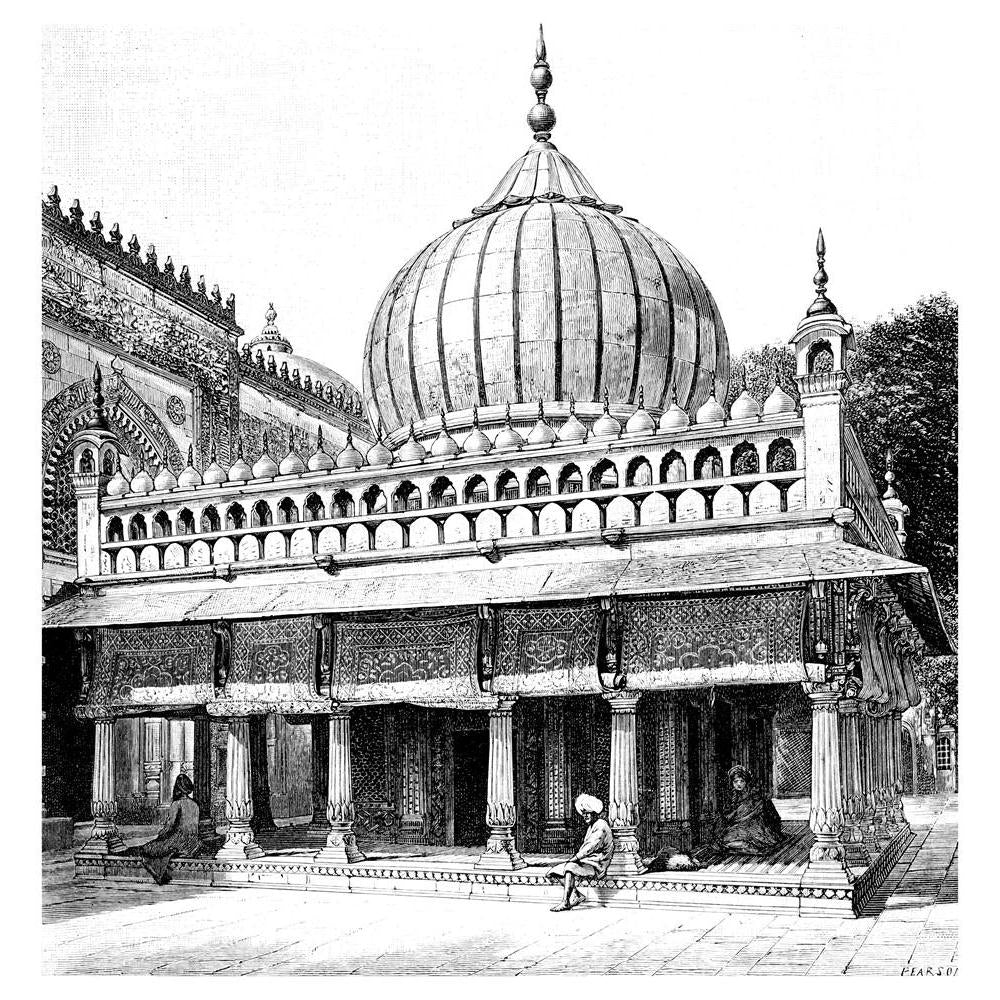 Victorian Engraving Of Ornate Tomb Delhi India Canvas Painting Synthetic Frame-Paintings MDF Framing-AFF_FR-IC 5005004 IC 5005004, Ancient, Architecture, Drawing, Historical, Illustrations, Indian, Landscapes, Medieval, Places, Scenic, Victorian, Vintage, engraving, of, ornate, tomb, delhi, india, canvas, painting, synthetic, frame, antique, illustration, landscape, monument, artzfolio, wall decor for living room, wall frames for living room, frames for living room, wall art, canvas painting, wall frame, sc