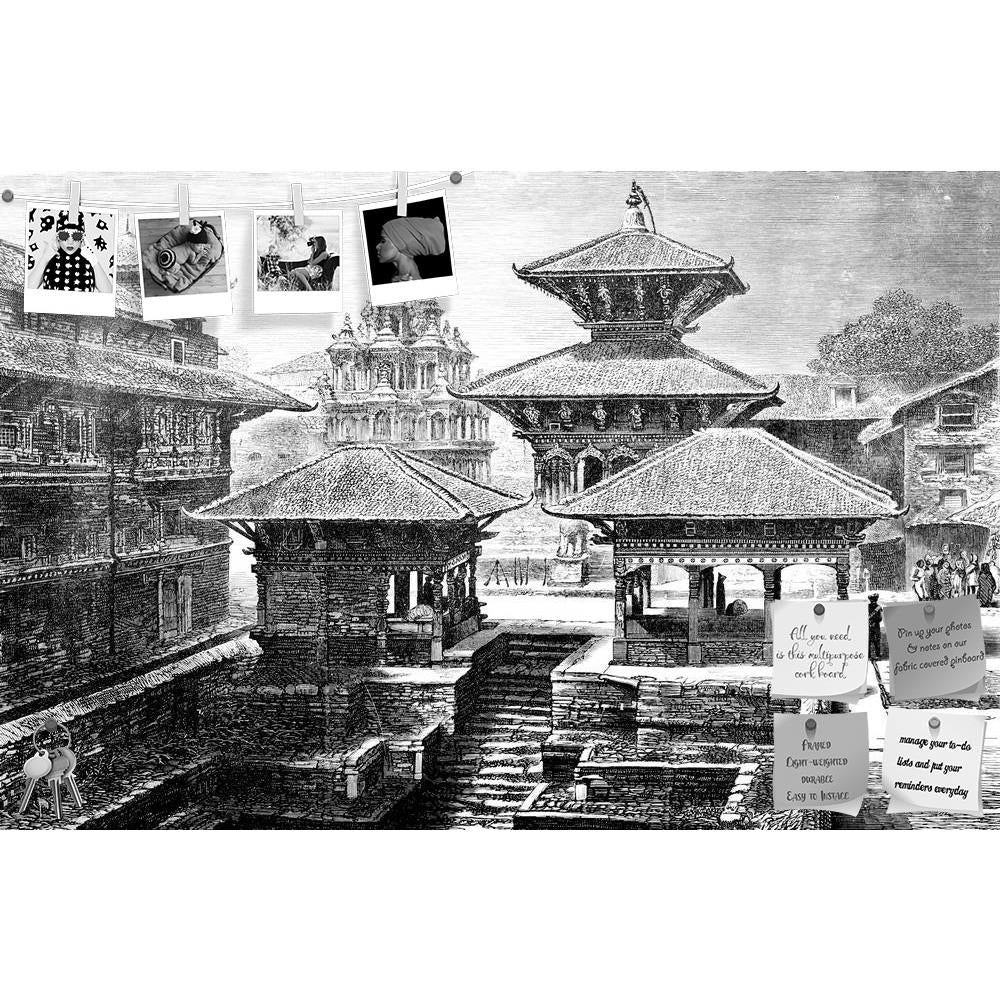 ArtzFolio Victorian Engraving Of A Temple In Nepal Printed Bulletin Board Notice Pin Board Soft Board | Frameless-Bulletin Boards Frameless-AZSAO42499332BLB_FL_L-Image Code 5005006 Vishnu Image Folio Pvt Ltd, IC 5005006, ArtzFolio, Bulletin Boards Frameless, Places, Vintage, Fine Art Reprint, victorian, engraving, of, a, temple, in, nepal, printed, bulletin, board, notice, pin, soft, frameless, antique, architecture, drawing, illustration, landmark, landscape, monument, digitally, restored, image, mid-19th,
