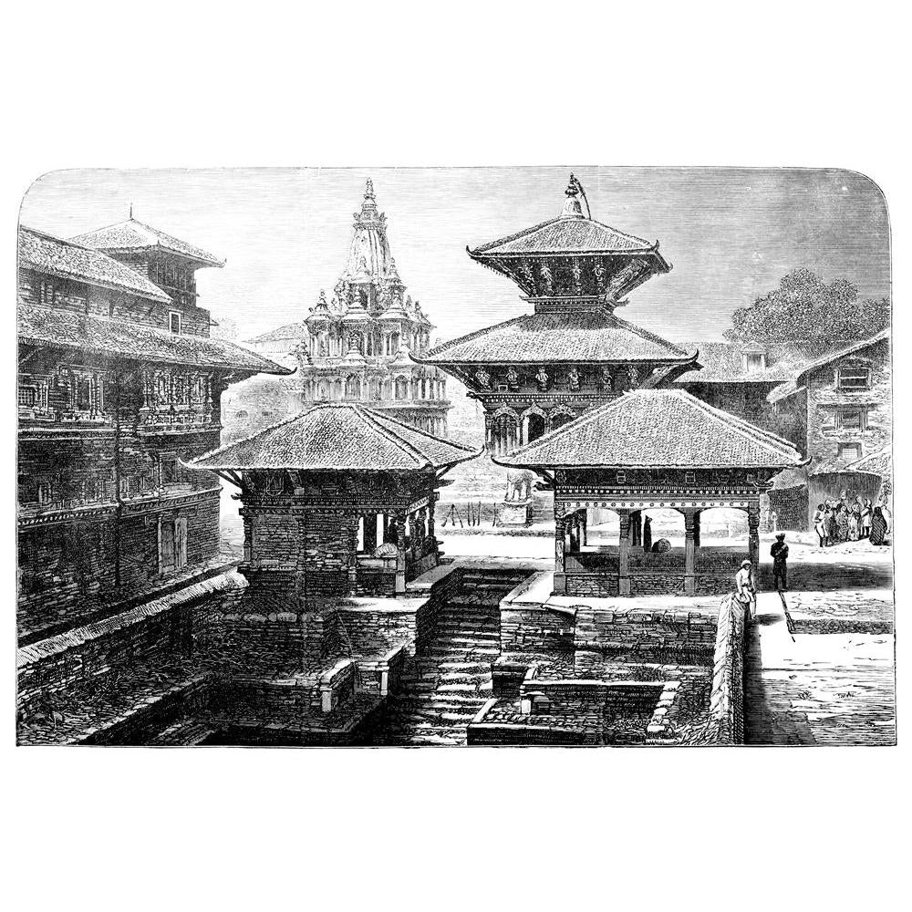 Victorian Engraving Of A Temple In Nepal Canvas Painting Synthetic Frame-Paintings MDF Framing-AFF_FR-IC 5005006 IC 5005006, Ancient, Architecture, Drawing, Historical, Illustrations, Landmarks, Landscapes, Medieval, Places, Scenic, Victorian, Vintage, engraving, of, a, temple, in, nepal, canvas, painting, synthetic, frame, antique, illustration, landmark, landscape, monument, artzfolio, wall decor for living room, wall frames for living room, frames for living room, wall art, canvas painting, wall frame, s