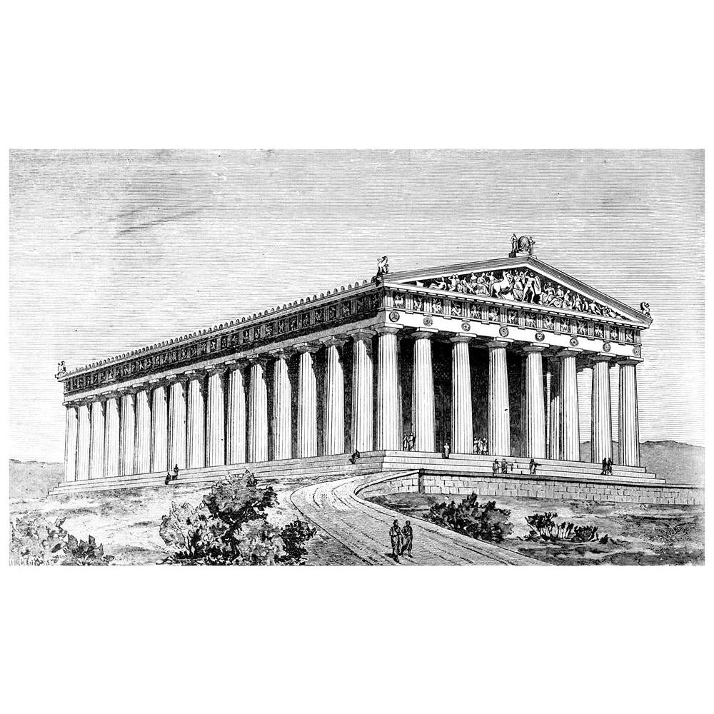 Victorian Engraving Of An Ancient Parthenon Athens Canvas Painting Synthetic Frame-Paintings MDF Framing-AFF_FR-IC 5005010 IC 5005010, Ancient, Architecture, Drawing, Greek, Historical, Illustrations, Landmarks, Landscapes, Medieval, Places, Scenic, Victorian, Vintage, engraving, of, an, parthenon, athens, canvas, painting, synthetic, frame, acropolis, antique, classical, greece, illustration, landmark, landscape, monument, temple, artzfolio, wall decor for living room, wall frames for living room, frames f