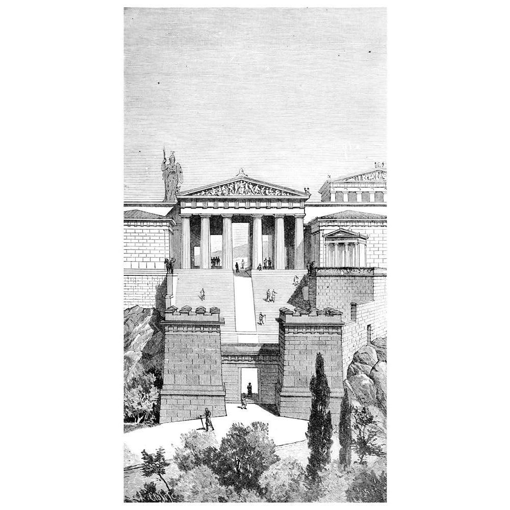 Victorian Engraving Of The Propyla At Athens Canvas Painting Synthetic Frame-Paintings MDF Framing-AFF_FR-IC 5005011 IC 5005011, Ancient, Architecture, Drawing, Greek, Historical, Illustrations, Landmarks, Landscapes, Medieval, Places, Scenic, Victorian, Vintage, engraving, of, the, propyla, at, athens, canvas, painting, synthetic, frame, acropolis, antique, classical, greece, illustration, landmark, landscape, monument, artzfolio, wall decor for living room, wall frames for living room, frames for living r