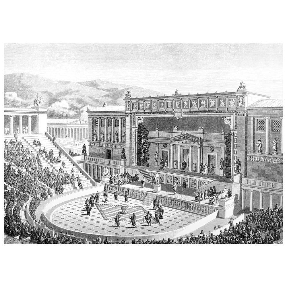 Victorian Art Of The Theatre Of Dionysos At Athens Canvas Painting Synthetic Frame-Paintings MDF Framing-AFF_FR-IC 5005013 IC 5005013, Ancient, Architecture, Drawing, Greek, Historical, Illustrations, Landmarks, Landscapes, Medieval, People, Places, Scenic, Victorian, Vintage, art, of, the, theatre, dionysos, at, athens, canvas, painting, synthetic, frame, antique, classical, engraving, greece, illustration, landmark, landscape, monument, artzfolio, wall decor for living room, wall frames for living room, f