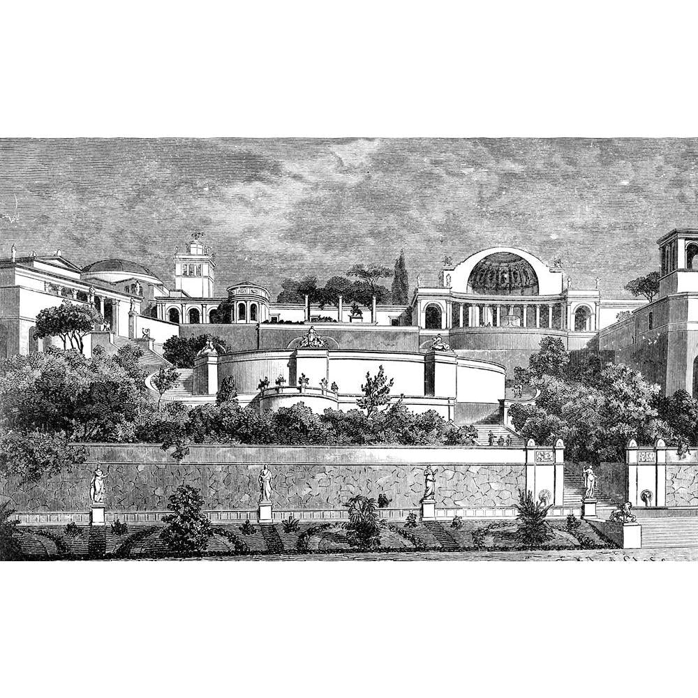 Victorian Engraving Of Hadrians Palace Canvas Painting Synthetic Frame-Paintings MDF Framing-AFF_FR-IC 5005016 IC 5005016, Ancient, Architecture, Drawing, Historical, Illustrations, Italian, Landmarks, Landscapes, Medieval, Places, Scenic, Victorian, Vintage, engraving, of, hadrians, palace, canvas, painting, synthetic, frame, antique, classical, garden, illustration, italy, landmark, landscape, monument, rome, tivoli, villa, artzfolio, wall decor for living room, wall frames for living room, frames for liv