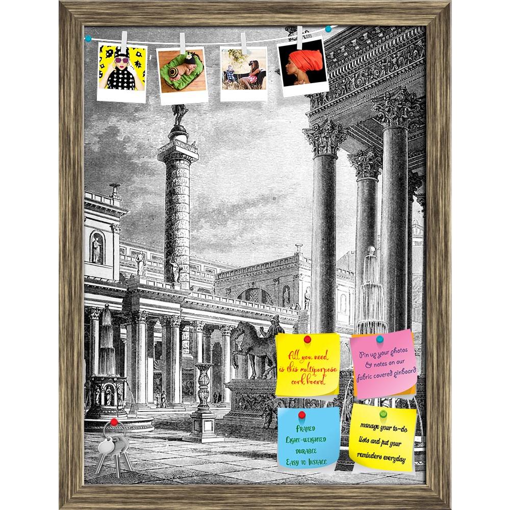 ArtzFolio Victorian Engraving Of The Roman Forum Printed Bulletin Board Notice Pin Board Soft Board | Framed-Bulletin Boards Framed-AZSAO42503944BLB_FR_L-Image Code 5005019 Vishnu Image Folio Pvt Ltd, IC 5005019, ArtzFolio, Bulletin Boards Framed, Places, Vintage, Fine Art Reprint, victorian, engraving, of, the, roman, forum, printed, bulletin, board, notice, pin, soft, framed, trajan's, column, ancient, antique, architecture, classical, courtyard, drawing, illustration, landmark, landscape, monument, rforu
