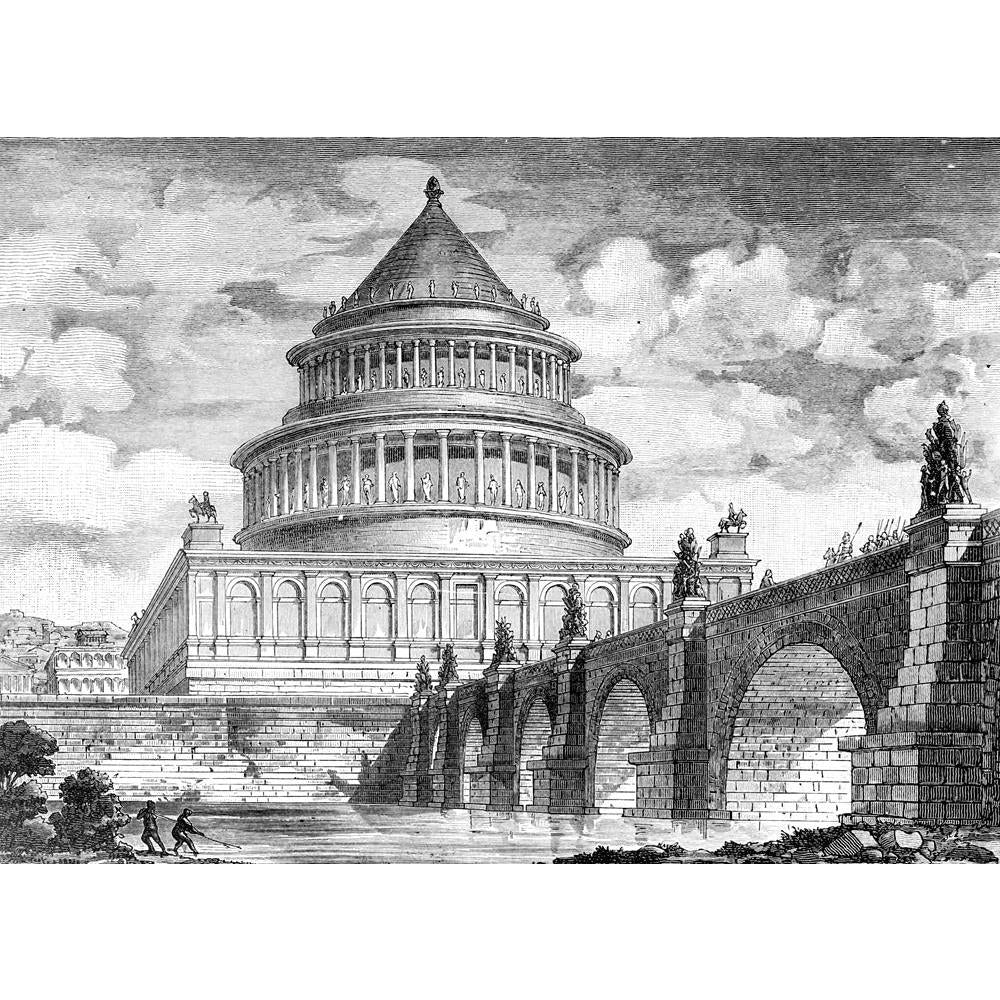 Victorian Engraving Of The Castel Sant Angelo Rome Canvas Painting Synthetic Frame-Paintings MDF Framing-AFF_FR-IC 5005020 IC 5005020, Ancient, Architecture, Art and Paintings, Drawing, Historical, Illustrations, Italian, Landmarks, Landscapes, Medieval, Places, Scenic, Victorian, Vintage, engraving, of, the, castel, sant, angelo, rome, canvas, painting, synthetic, frame, antique, art, classical, illustration, italy, landmark, landscape, mausoleum, monument, roman, artzfolio, wall decor for living room, wal