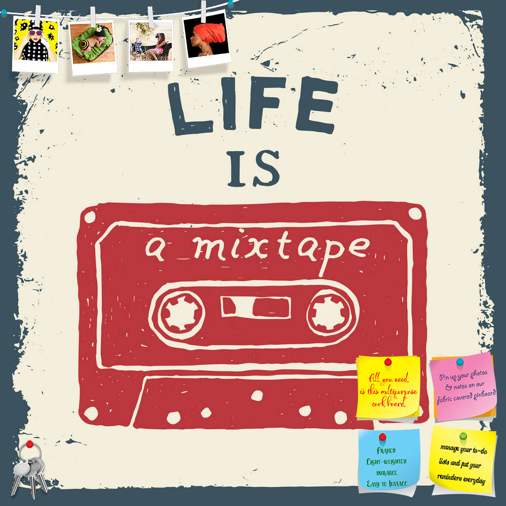 ArtzFolio Life Is A Mixtape Printed Bulletin Board Notice Pin Board Soft Board | Frameless-Bulletin Boards Frameless-AZSAO42584419BLB_FL_L-Image Code 5005030 Vishnu Image Folio Pvt Ltd, IC 5005030, ArtzFolio, Bulletin Boards Frameless, Music & Dance, Quotes, Digital Art, life, is, a, mixtape, printed, bulletin, board, notice, pin, soft, frameless, music, hand, drawn, typography, poster, tape, artwork, wear, vector, inspirational, illustration, grunge, background, pin up board, push pin board, extra large co