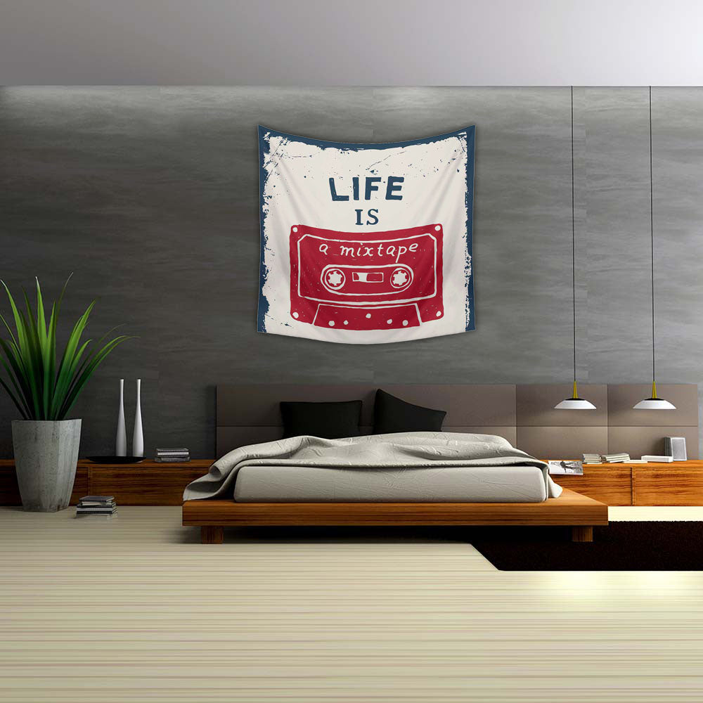 ArtzFolio Life Is A Mixtape Fabric Tapestry Wall Hanging