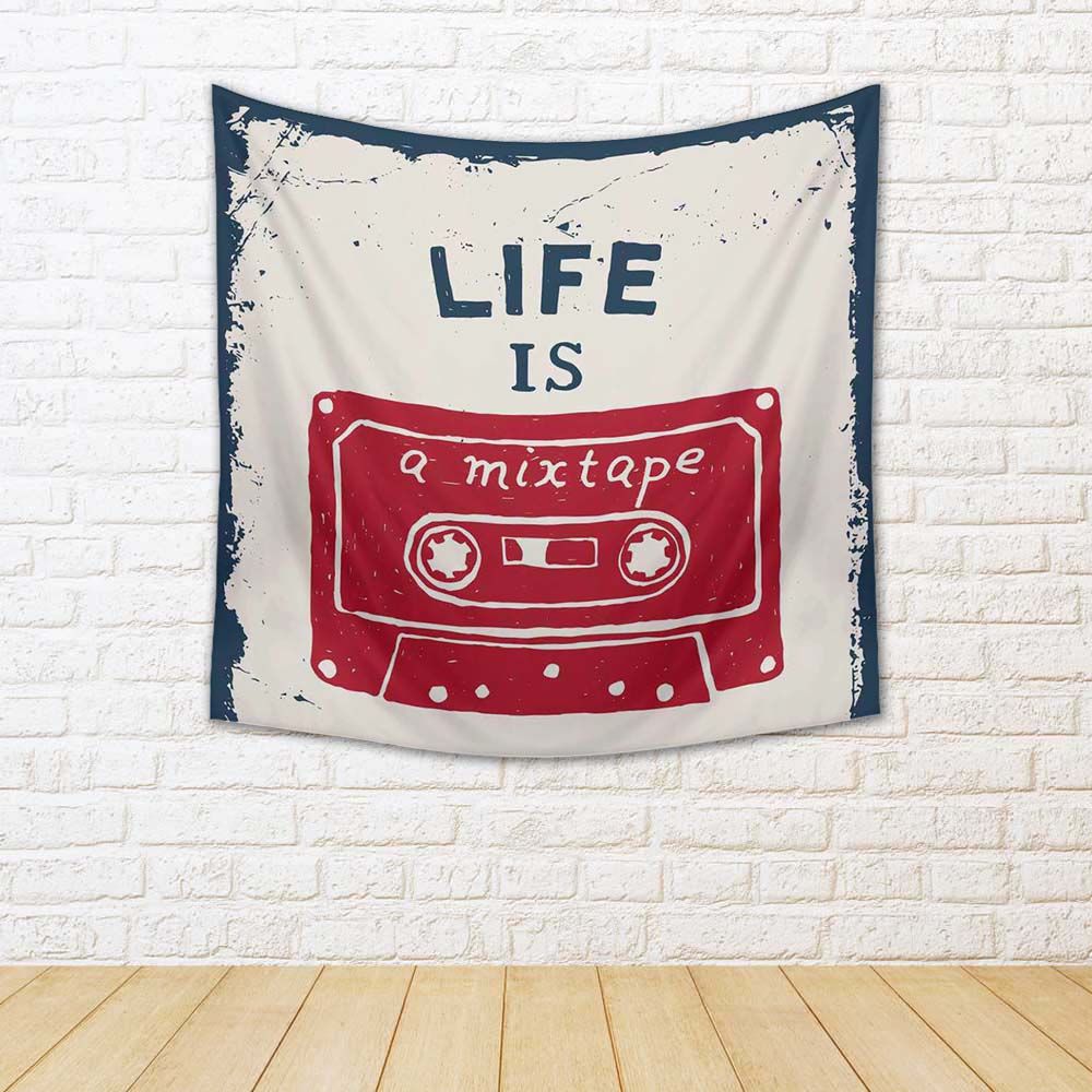 ArtzFolio Life Is A Mixtape Fabric Tapestry Wall Hanging-Tapestries-AZART42584419TAP_L-Image Code 5005030 Vishnu Image Folio Pvt Ltd, IC 5005030, ArtzFolio, Tapestries, Music & Dance, Quotes, Digital Art, life, is, a, mixtape, fabric, tapestry, wall, hanging, music, hand, drawn, typography, poster, tape, artwork, wear, vector, inspirational, illustration, grunge, background, room tapestry, hanging tapestry, huge tapestry, amazonbasics, tapestry cloth, fabric wall hanging, unique tapestries, wall tapestry, s