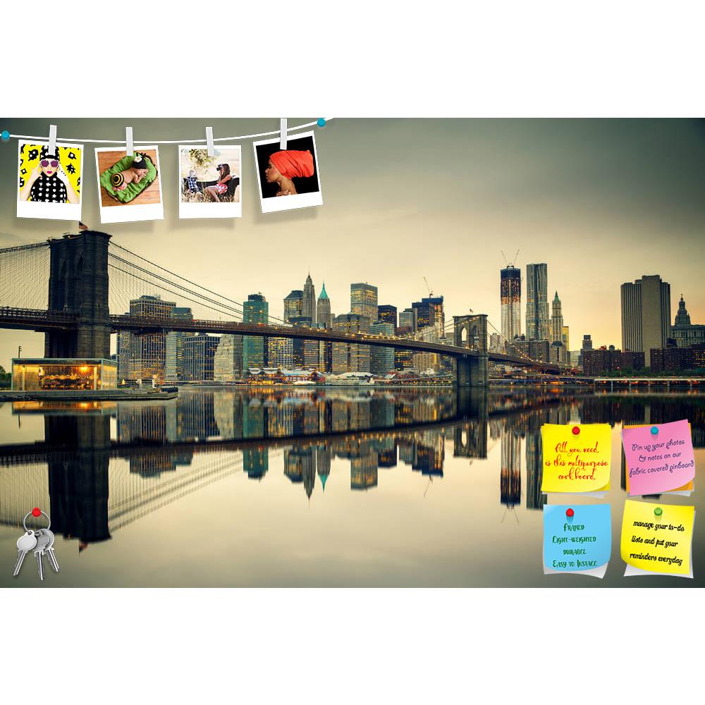 ArtzFolio Brooklyn Bridge & Manhattan At Dusk, New York USA Printed Bulletin Board Notice Pin Board Soft Board | Frameless-Bulletin Boards Frameless-AZSAO42923172BLB_FL_L-Image Code 5005045 Vishnu Image Folio Pvt Ltd, IC 5005045, ArtzFolio, Bulletin Boards Frameless, Places, Photography, brooklyn, bridge, manhattan, at, dusk, new, york, usa, printed, bulletin, board, notice, pin, soft, frameless, city, skyline, america, us, nyc, skyscraper, cityscape, sunset, pier, architecture, east, river, urban, downtown