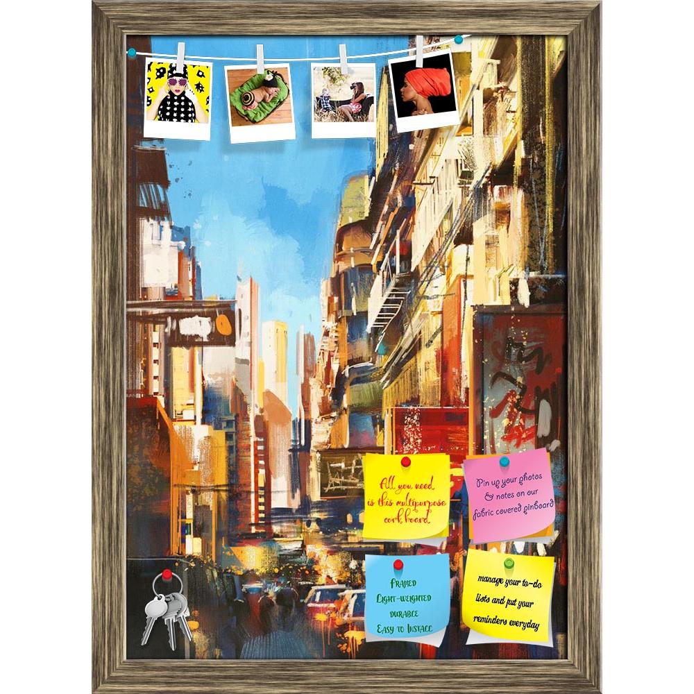 ArtzFolio Artwork Of City Street Printed Bulletin Board Notice Pin Board Soft Board | Framed-Bulletin Boards Framed-AZSAO43033360BLB_FR_L-Image Code 5005050 Vishnu Image Folio Pvt Ltd, IC 5005050, ArtzFolio, Bulletin Boards Framed, Places, Fine Art Reprint, artwork, of, city, street, printed, bulletin, board, notice, pin, soft, framed, colorful, painting, sunny, day, mall, downtown, wallpaper, tower, sidewalk, perspective, business, metro, urban, contemporary, scenery, light, canvas, drawing, people, buildi