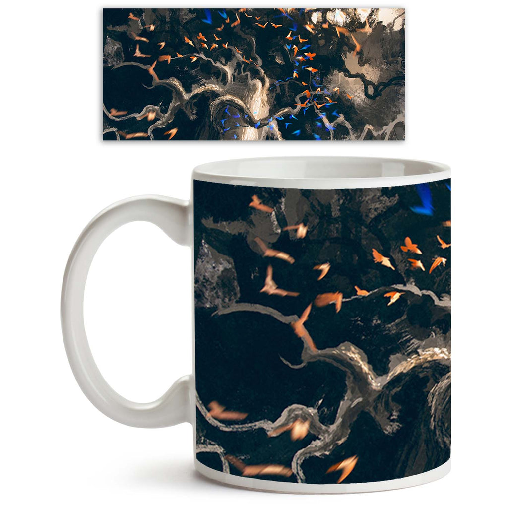 Looking Up In Flock Of Birds Ceramic Coffee Tea Mug Inside White-Coffee Mugs-MUG-IC 5005055 IC 5005055, Abstract Expressionism, Abstracts, Animals, Art and Paintings, Birds, Black, Black and White, Digital, Digital Art, Fantasy, Graphic, Illustrations, Nature, Paintings, Scenic, Semi Abstract, Signs, Signs and Symbols, Watercolour, Wildlife, looking, up, in, flock, of, ceramic, coffee, tea, mug, inside, white, abstract, acrylic, action, animal, art, artistic, background, beautiful, beauty, bird, blue, branc