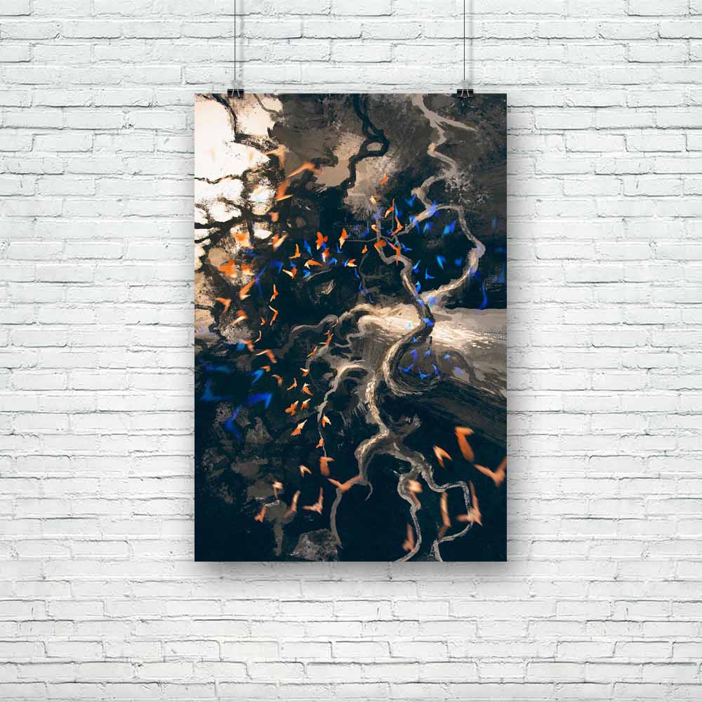 Looking Up In Flock Of Birds Unframed Paper Poster-Paper Posters Unframed-POS_UN-IC 5005055 IC 5005055, Abstract Expressionism, Abstracts, Animals, Art and Paintings, Birds, Black, Black and White, Digital, Digital Art, Fantasy, Graphic, Illustrations, Nature, Paintings, Scenic, Semi Abstract, Signs, Signs and Symbols, Watercolour, Wildlife, looking, up, in, flock, of, unframed, paper, poster, abstract, acrylic, action, animal, art, artistic, background, beautiful, beauty, bird, blue, branch, canvas, color,