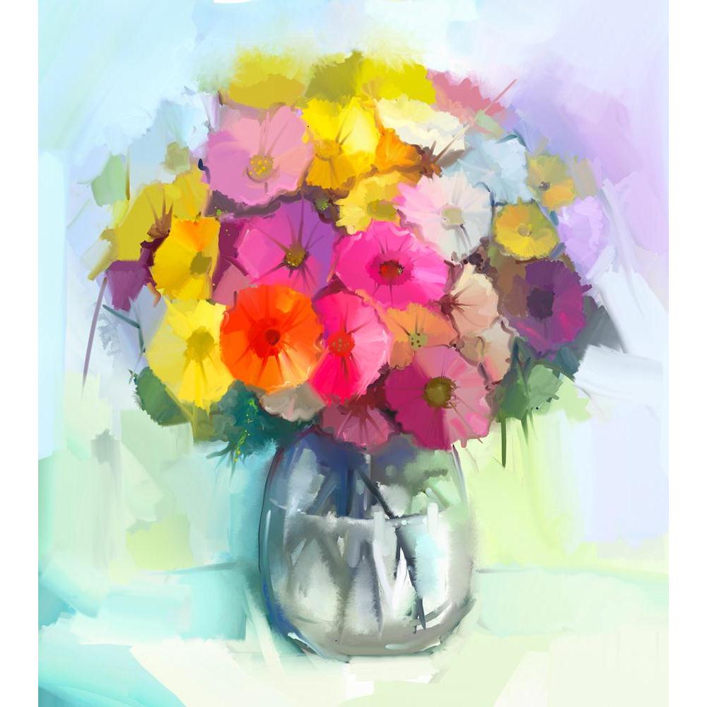 Still Life Of Yellow & Red Gerbera Flowers Canvas Painting Synthetic Frame-Paintings MDF Framing-AFF_FR-IC 5005079 IC 5005079, Abstract Expressionism, Abstracts, Art and Paintings, Botanical, Drawing, Floral, Flowers, Illustrations, Modern Art, Nature, Paintings, Semi Abstract, Still Life, still, life, of, yellow, red, gerbera, canvas, painting, synthetic, frame, flower, vase, oil, abstract, acrylic, art, artistic, artwork, background, bloom, blossom, bouquet, bright, brush, card, closeup, color, daisy, dec