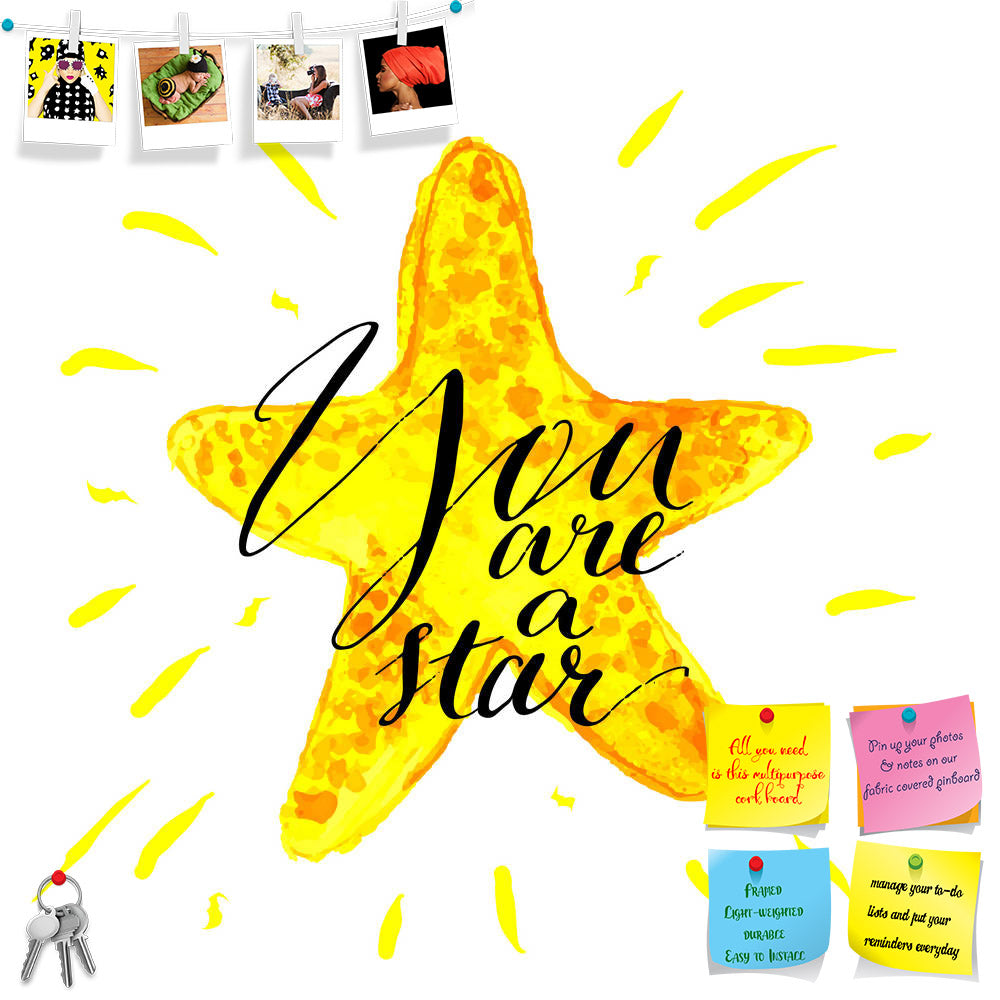 ArtzFolio You Are A Star Printed Bulletin Board Notice Pin Board Soft Board | Frameless-Bulletin Boards Frameless-AZSAO43386288BLB_FL_L-Image Code 5005098 Vishnu Image Folio Pvt Ltd, IC 5005098, ArtzFolio, Bulletin Boards Frameless, Motivational, Quotes, Digital Art, you, are, a, star, printed, bulletin, board, notice, pin, soft, frameless, modern, calligraphy, inspirational, quote, star-, yellow, shiny, watercolor, background, vector, card, poster, design, unique, rough, typography, pin up board, push pin 