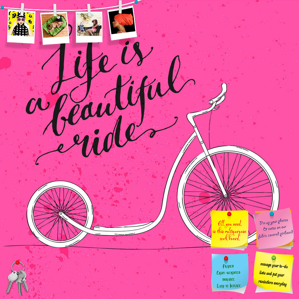 ArtzFolio Life Is A Beautiful Ride D2 Printed Bulletin Board Notice Pin Board Soft Board | Frameless-Bulletin Boards Frameless-AZSAO43386289BLB_FL_L-Image Code 5005099 Vishnu Image Folio Pvt Ltd, IC 5005099, ArtzFolio, Bulletin Boards Frameless, Motivational, Quotes, Digital Art, life, is, a, beautiful, ride, d2, printed, bulletin, board, notice, pin, soft, frameless, modern, handwritten, calligraphy, inspirational, quote, card, pink, background, kick, bike, pin up board, push pin board, extra large cork bo