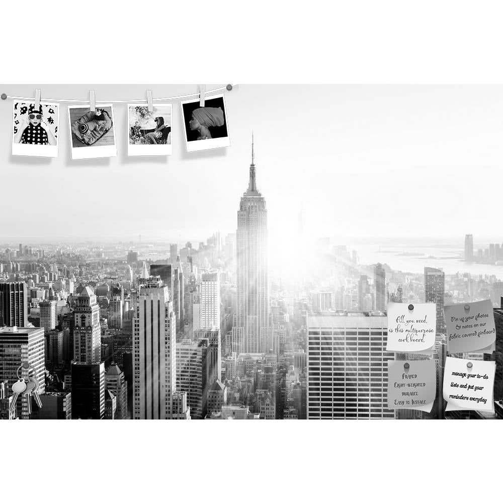 ArtzFolio Manhattan Downtown Skyline, New York City, USA Printed Bulletin Board Notice Pin Board Soft Board | Frameless-Bulletin Boards Frameless-AZSAO43433028BLB_FL_L-Image Code 5005106 Vishnu Image Folio Pvt Ltd, IC 5005106, ArtzFolio, Bulletin Boards Frameless, Places, Photography, manhattan, downtown, skyline, new, york, city, usa, printed, bulletin, board, notice, pin, soft, frameless, illuminated, empire, state, building, skyscrapers, sunset, vertical, composition, sunbeams, lens, flare, black, white,