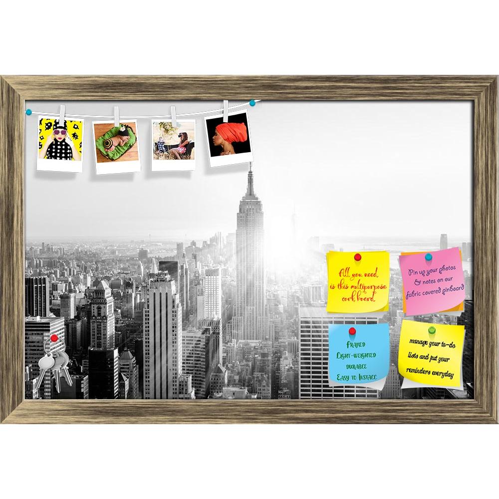 ArtzFolio Manhattan Downtown Skyline, New York City, USA Printed Bulletin Board Notice Pin Board Soft Board | Framed-Bulletin Boards Framed-AZSAO43433028BLB_FR_L-Image Code 5005106 Vishnu Image Folio Pvt Ltd, IC 5005106, ArtzFolio, Bulletin Boards Framed, Places, Photography, manhattan, downtown, skyline, new, york, city, usa, printed, bulletin, board, notice, pin, soft, framed, illuminated, empire, state, building, skyscrapers, sunset, vertical, composition, sunbeams, lens, flare, black, white, image, nyc,