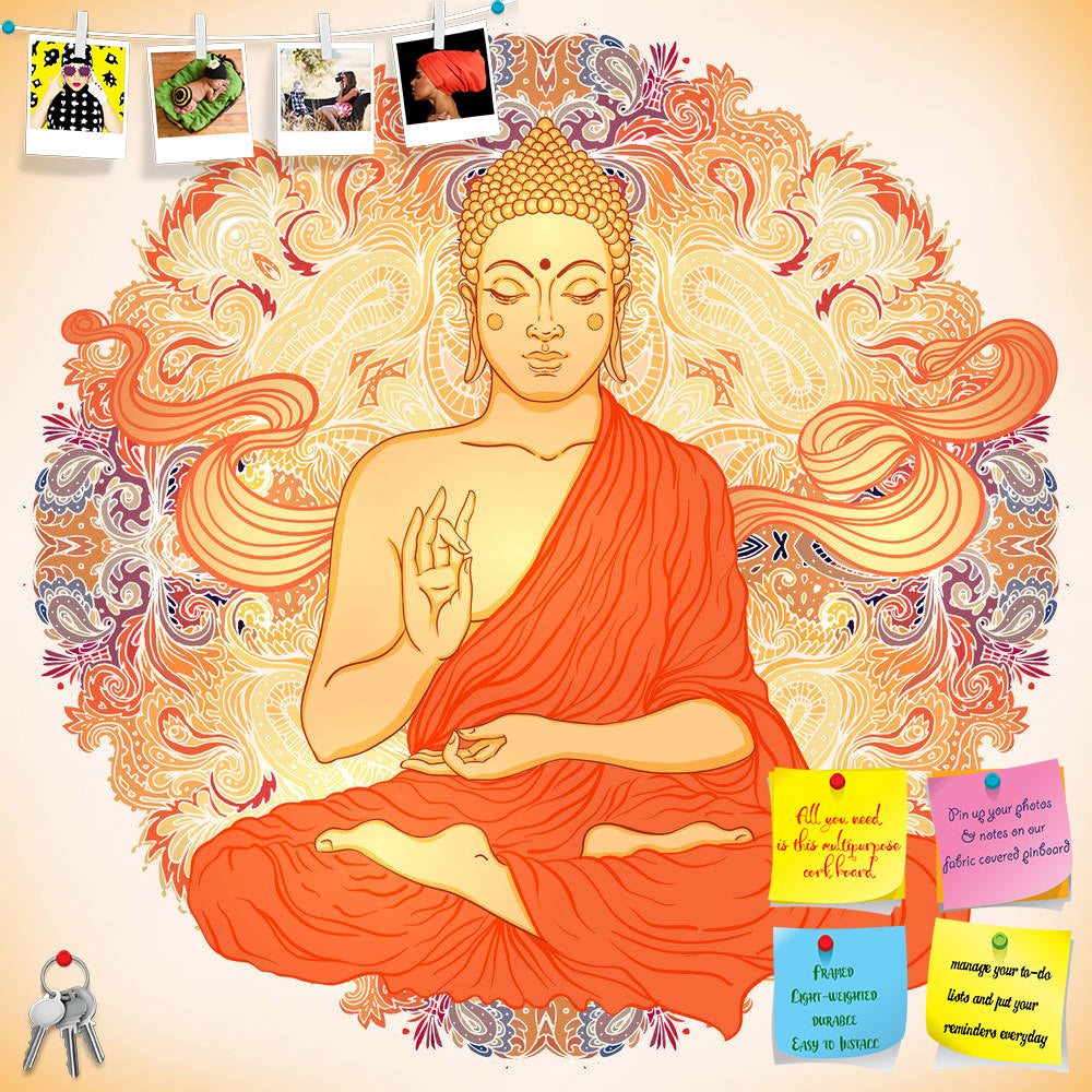 ArtzFolio Sitting Buddha Printed Bulletin Board Notice Pin Board Soft Board | Frameless-Bulletin Boards Frameless-AZSAO43449355BLB_FL_L-Image Code 5005107 Vishnu Image Folio Pvt Ltd, IC 5005107, ArtzFolio, Bulletin Boards Frameless, Religious, Digital Art, sitting, buddha, printed, bulletin, board, notice, pin, soft, frameless, ornate, mandala, round, pattern, vector, illustration, pin up board, push pin board, extra large cork board, big pin board, notice board, small bulletin board, cork board, wall notic