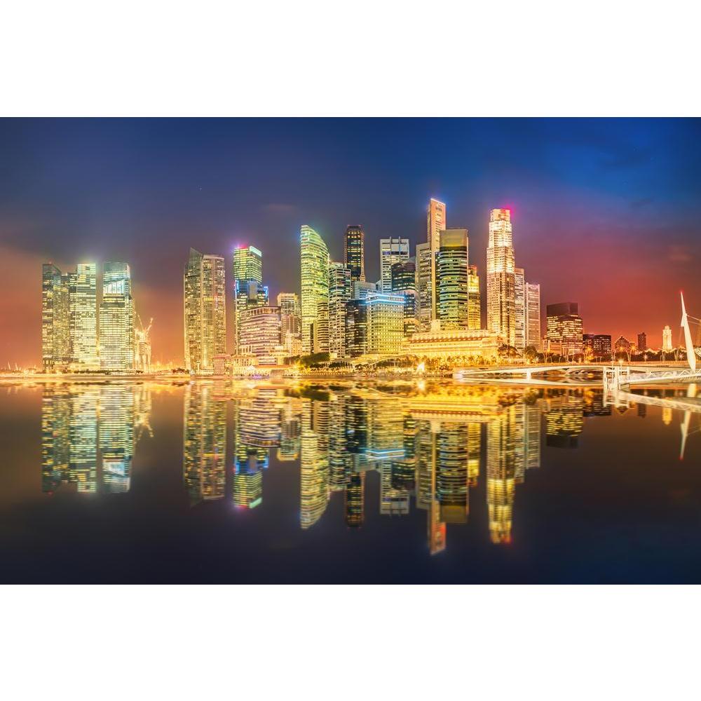 Singapore Skyline & View Of Marina Bay Canvas Painting Synthetic Frame-Paintings MDF Framing-AFF_FR-IC 5005109 IC 5005109, Architecture, Asian, Automobiles, Business, Cities, City Views, God Ram, Hinduism, Landscapes, Modern Art, Panorama, Scenic, Skylines, Sunsets, Transportation, Travel, Urban, Vehicles, singapore, skyline, view, of, marina, bay, canvas, painting, synthetic, frame, asia, bridge, building, center, central, city, cityscape, commercial, district, downtown, dusk, east, evening, exterior, famo
