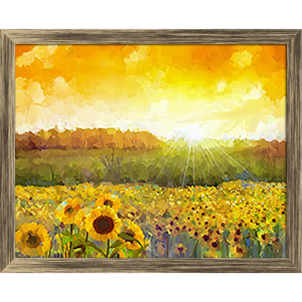 Pitaara Box Sunflower Blossom Canvas Painting Synthetic Frame-Paintings Synthetic Framing-PBART43543762AFF_FW_L-Image Code 5005126 Vishnu Image Folio Pvt Ltd, IC 5005126, Pitaara Box, Paintings Synthetic Framing, Landscapes, Photography, sunflower, blossom, canvas, painting, synthetic, frame, flower, blossom.oil, rural, sunset, landscape, golden, field, warm, light, hill, color, orange, background, sun, oil, sunlight, blooming, vibrant, serenity, view, fine, yellow, crop, scenery, summer, evening, drawing, 