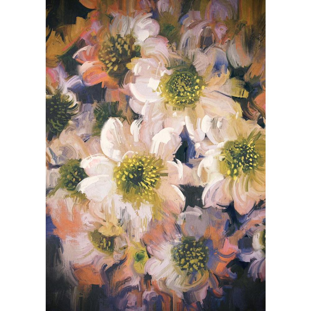 Abstract Flowers Canvas Painting Synthetic Frame - Paintings MDF Framing - ArtzFolio.com