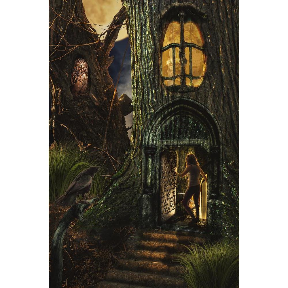 Girl In Fairy Forest Canvas Painting Synthetic Frame-Paintings MDF Framing-AFF_FR-IC 5005150 IC 5005150, Birds, Collages, Fantasy, Futurism, Illustrations, Science Fiction, Signs and Symbols, Space, Symbols, girl, in, fairy, forest, canvas, painting, synthetic, frame, adoption, adventure, bird, cave, collage, contemplation, curiosity, discovery, door, dream, entrance, experience, feelings, fiction, future, gate, ghost, grass, illusion, illustration, knowledge, light, manipulation, mystery, night, owl, past,